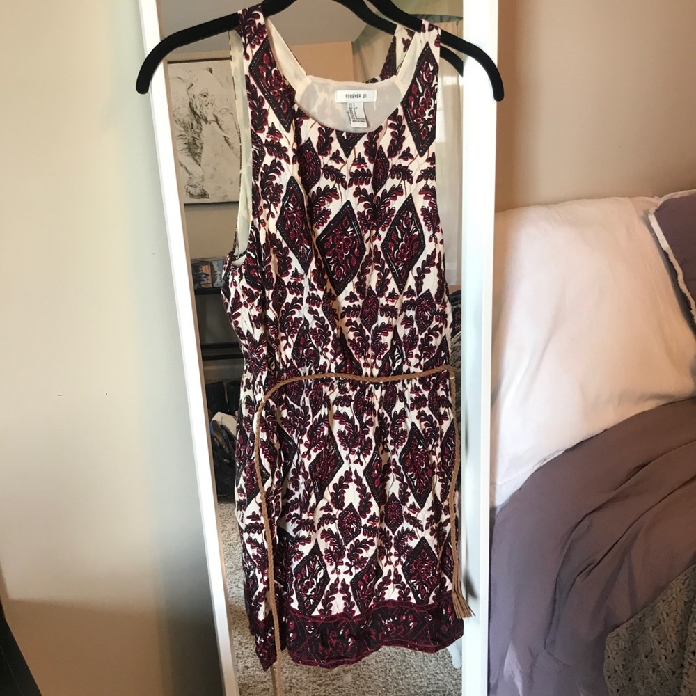 Red and white dress